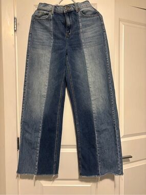 Cello Two-Tone Blue Wide-Leg Jeans